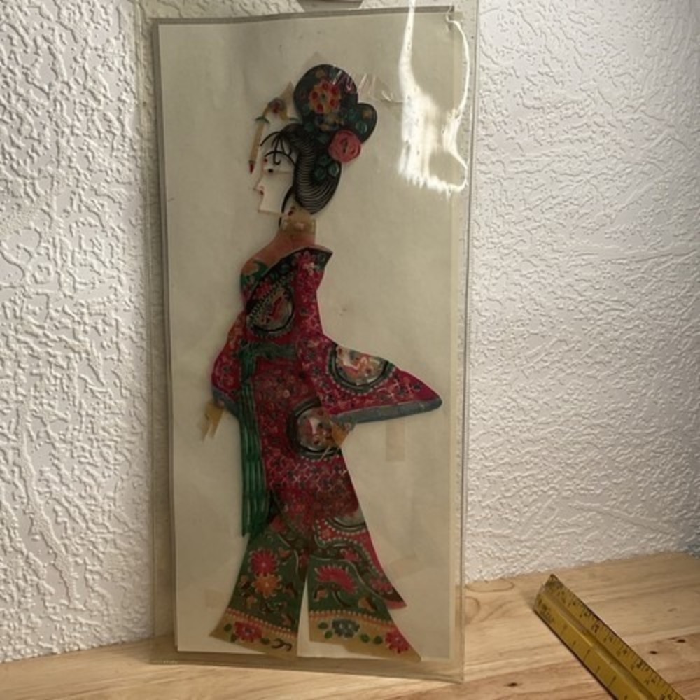 New Wang Chinese Craft Xian Shadow Ply Figures Ombre Puppetry/Sombras/femme 12"